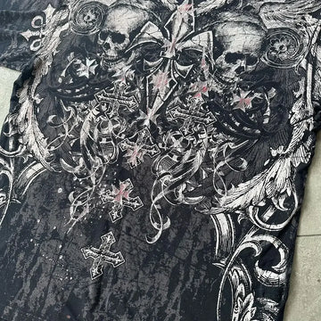 Gothic Skull Affliction Graphic Tee